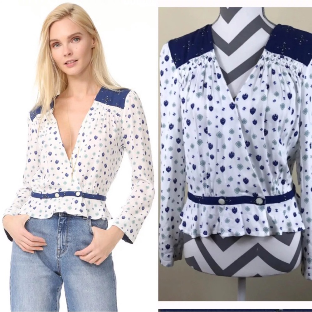 Free People “where we roam” 3/4 Sleeve Blouse t3